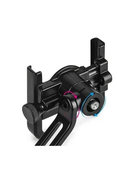 harry Dikiz Ayna Bağlantılı Metal Ayarlanabilen Motorsiklet Bisiklet Telefon Tutucu 360 Derece Dönen - 4