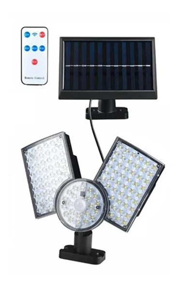 harry Güneş Enerji Panelli Kumandalı Sensörlü 3 Modlu Yüksek  Işıklı 5 Metre Kablolu Solar Aydınlatma - Resim 4