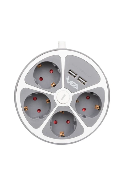 harry 4'LU 1.5 METRE KABLOLU 2 USB'Lİ AKIM VE ÇOCUK KORUMALI DÖRTLÜ PRİZ  ACMA KAPAMA DÜĞMELİ ürün görseli