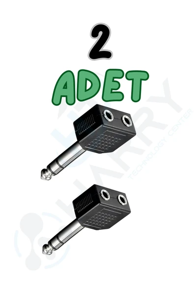 harry 2 Adet 6.3mm Stereo Gitar Jak-2 Dişi Aux 3.5mm Anfi Amfi Çevirici Dönüştürücü Kulaklık Çoğaltıcı ürün görseli