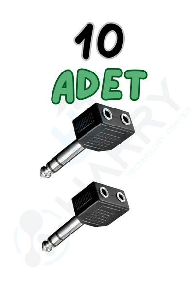 harry 10 Adet 6.3mm Stereo Gitar Jak-2 Dişi Aux 3.5mm Anfi Amfi Çevirici Dönüştürücü Kulaklık Çoğaltıcı ürün görseli