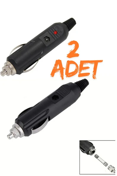 harry 2 Adet Led Işıklı 12 Volt Sigortlalı Seyyar Motorsiklet Otomobil Araç Çakmaklık Fişi Soketi - 1