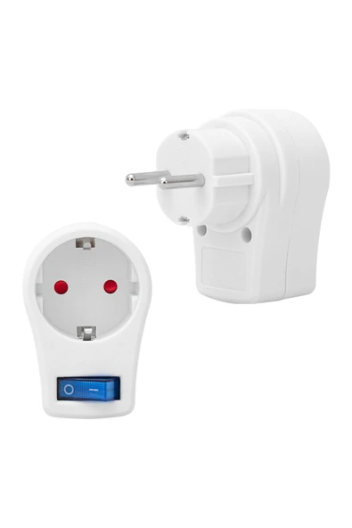 Rabelix Online Marketing 2 Adet Akım ve Çocuk Korumalı Tekli Priz 2510 Watt Anahtarlı Led Işıklı 10 Amper - Resim 2