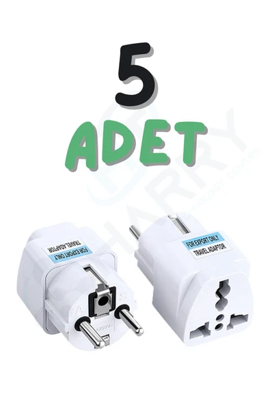 harry 5 Adet Çevirici Priz Amerikan Japonya Ingiliz Fiş Dönüştürücü Türk Tipe Fiş Çeviren Adaptör Başlık ürün görseli