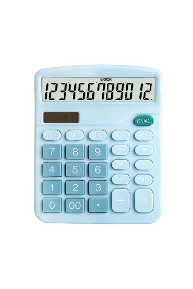 harry Mavi Renk , 12 Haneli Masa Üstü Hesap Makinesi , Pilli Ve Güneş Enerjili ürün görseli