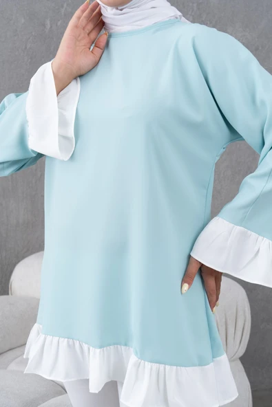 garnili fırfırlı salaş tunik - Resim 5