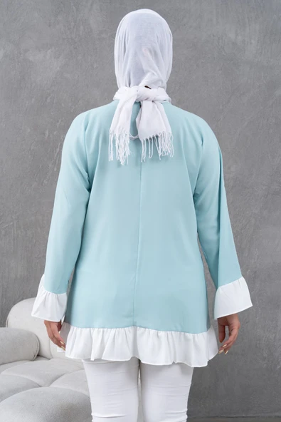 garnili fırfırlı salaş tunik - Resim 7