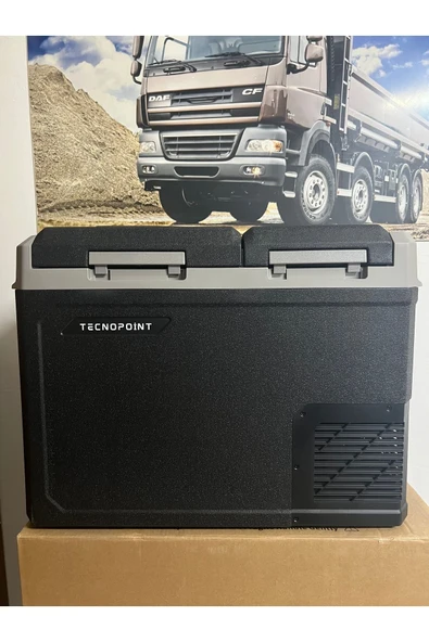 tecnopoint 50lt Çift Bölmeli 220 Volt Adaptör Hediyeli Çift Beyin Yeni Nesil Araç Oto Buzdolabı - 1