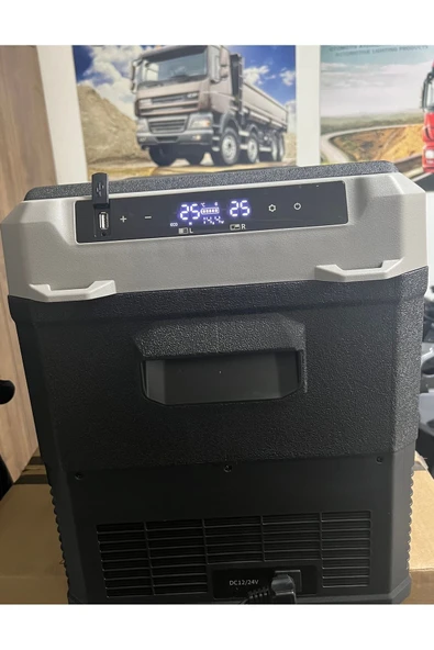 tecnopoint 50lt Çift Bölmeli 220 Volt Adaptör Hediyeli Çift Beyin Yeni Nesil Araç Oto Buzdolabı - 5