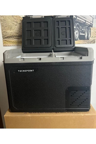 tecnopoint 50lt Çift Bölmeli 220 Volt Adaptör Hediyeli Çift Beyin Yeni Nesil Araç Oto Buzdolabı - 2