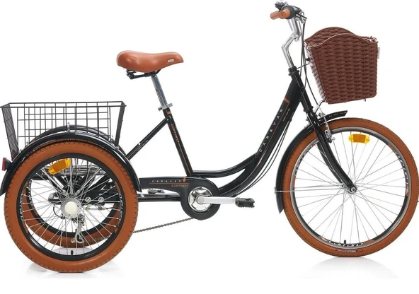 Carraro Caravan 24 Jant 410H 6-V VB Katlanabili Kargo Bisikleti Siyah Kahverengi Hizmet Bisikleti - Resim 2