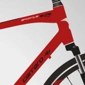 Carraro Sportive 220 28" Jant 21 Vites Erkek Şehir Bisikleti Mat Krom Kırmızı Siyah - Resim 2