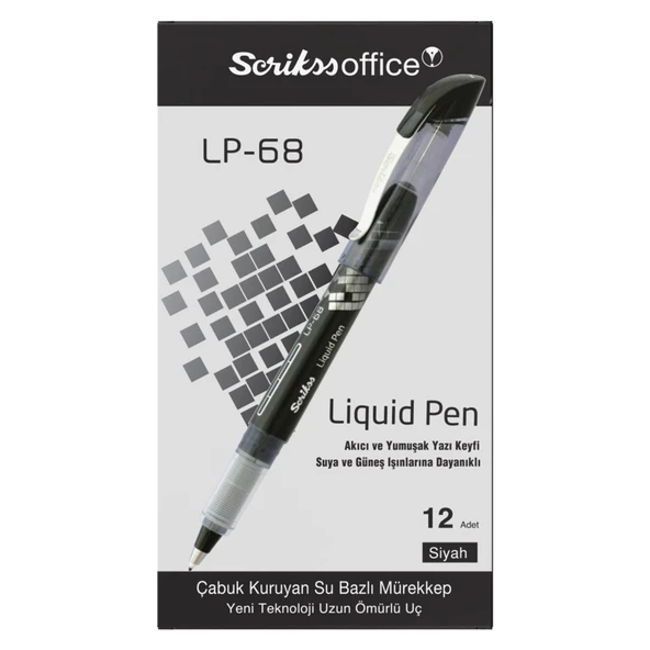 Scrikss Roller Kalem 0.7 Siyah (LP-68) 12 Adet ürün görseli