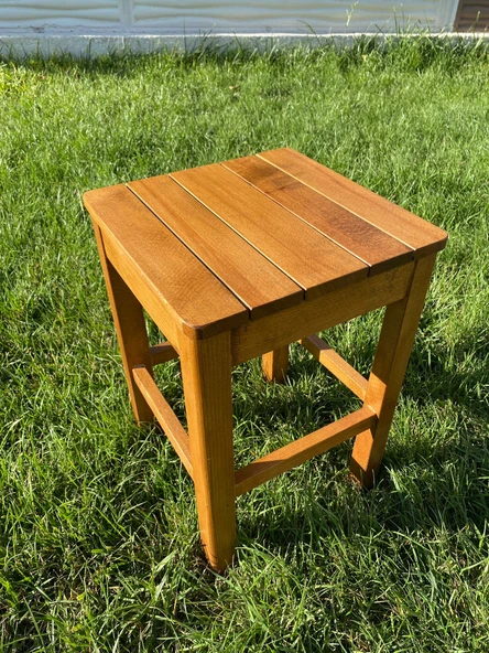 2 ADET CEVİZ RENK AHŞAP TABURE