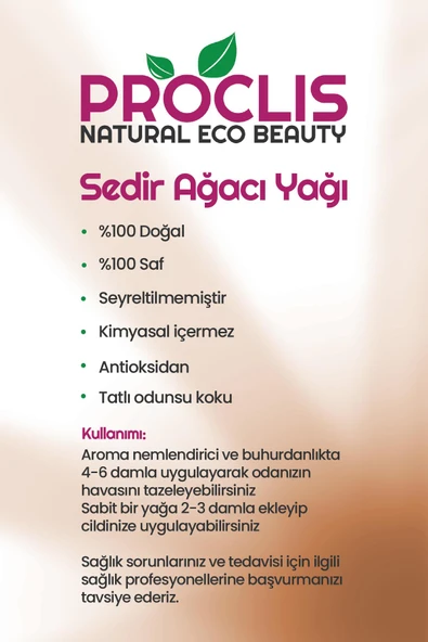 PROCLİS Sedir Ağacı Yağı, %100 Doğal Uçucu Yağ, Cedarwood Oil 10ml Sprey Başlıklı - 5