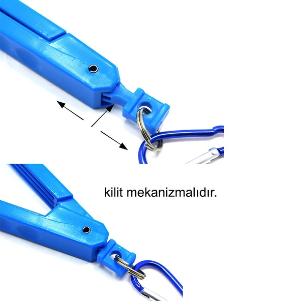 Captain Grip Balık Tutucu Karabinalı Maşa 20cm Mavi - Resim 4