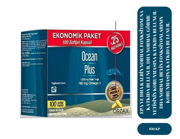 Ocean Plus Balık Yağı 1200 mg 100 Kapsül - 1