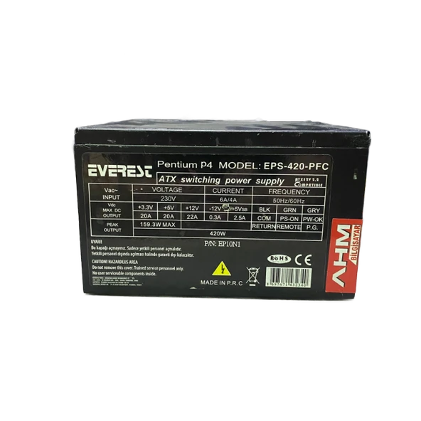 EVEREST 420 WATT POWER SUPPLY 12 CM FANLI GÜÇ KAYNAĞI (2 EL YENİLENMİŞ ÜRÜN) - 3