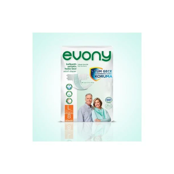 Evony Bel Bantlı Yetişkin Bezi Large 8 li - 1