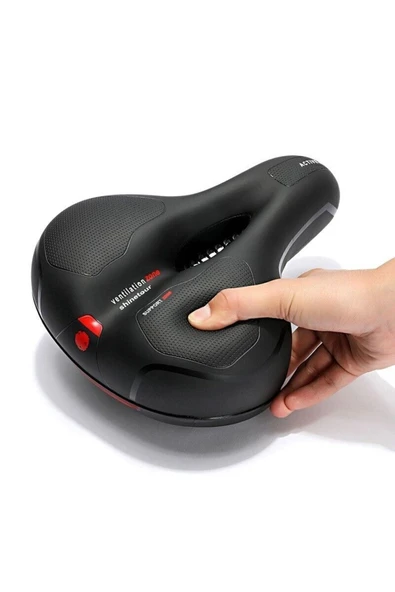 Bisiklet Koltuk Sele Airzone Hava Kanallı Reflektörlü Elastomer Yaylı Soft Doku Selesi Geniş Sele - Resim 3