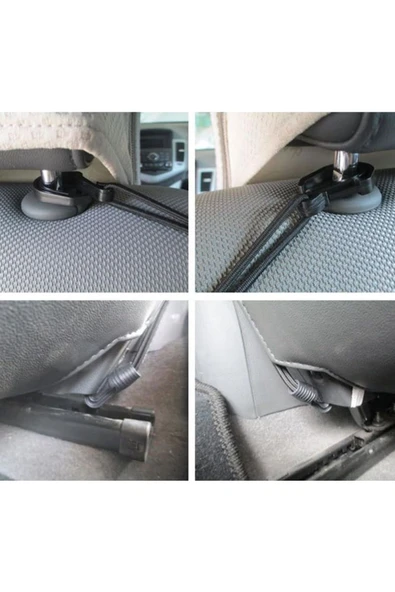 Oto Koltuk Arası File Ahtapot Ağ Düzenleyici Araç İçi Organizer Tek Cepli 30x28cm Siyah - 2