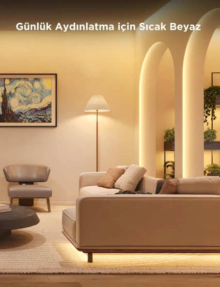 Govee RGBICW H612ACD1 Kesilebilir, Silikon Kaplamalı, Matter, Alexa, Google Asst. , Wifi+Bt Led Şerit - 5 Metre - Resim 4