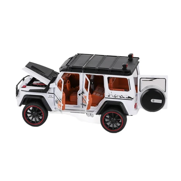 HCL-801PA Sesli, Işıklı, Buhar Çıkaran, Çek Bırak, Off Road Jeep 1:22 BEYAZ RENK - 4