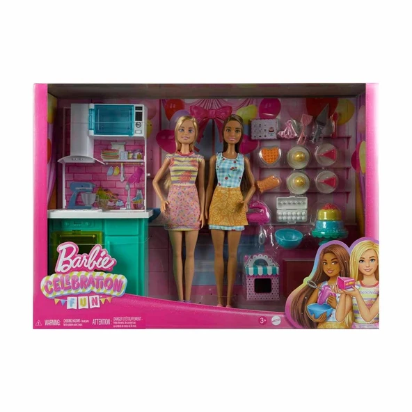Barbie Brooklyn ve Malibu Pasta Yapıyor Oyun Seti HJY94 ürün görseli