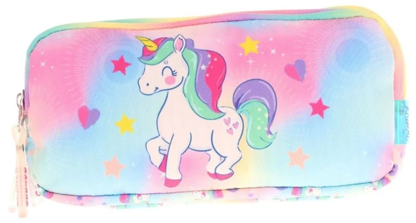 Kaukko Kids Çok Renkli, Unicorn, Kız Çocuk Üç Gözlü Okul Kalem Çantası - L8243 - Resim 2
