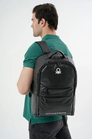 United Colors Of Benetton Unisex Okul, Günlük ve Seyahat Sırt Çantası - Siyah - 20843 - Resim 5