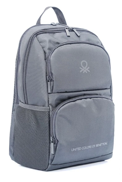 United Colors Of Benetton Unisex Çocuk/Yetişkin Okul Günlük ve Seyahat Sırt Çantası - Gri - 20956 ürün görseli