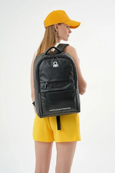 United Colors Of Benetton Unisex Okul, Günlük ve Seyahat Sırt Çantası - Siyah - 20843 - Resim 6