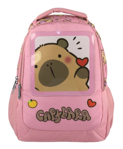 Capybara Kız Çocuk İlkokul Okul Sırt Çantası - Pembe - 5212 - Resim 2