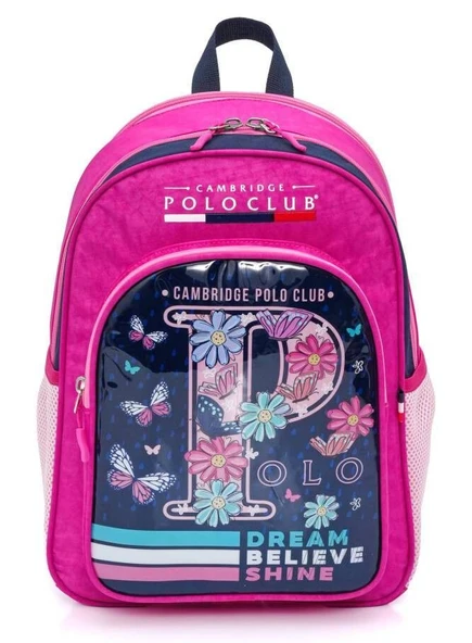 Cambridge Polo Club Düşler Bahçesi 3'lü Kız Çocuk İlkokul Çanta Seti - Pembe - PLCAN2126 - Resim 3