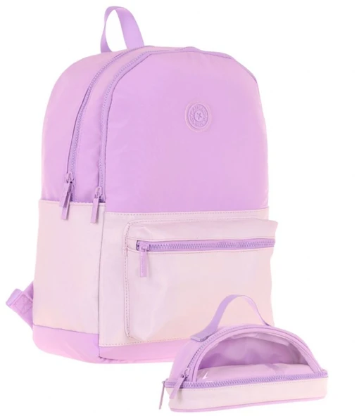 Kaukko Cube Okul Çantası ve İki Bölmeli Kalemlik Seti - Kız çocuk - Mor - K1821+K2732 ürün görseli