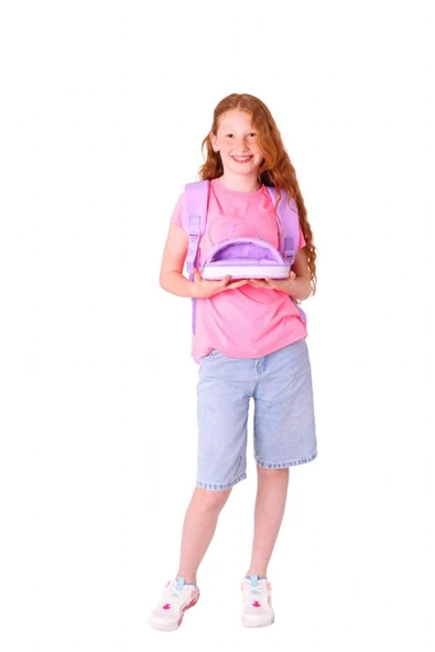 Kaukko Cube Okul Çantası ve İki Bölmeli Kalemlik Seti - Kız çocuk - Mor - K1821+K2732 - Resim 3