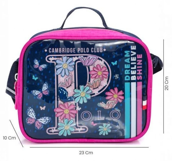 Cambridge Polo Club Düşler Bahçesi 3'lü Kız Çocuk İlkokul Çanta Seti - Pembe - PLCAN2126 - Resim 6