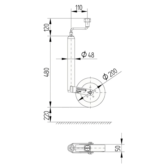 Knott 48mm 150Kg Karavan/Römork Pilot Tekeri - 2