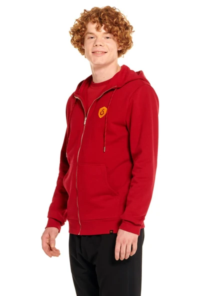 Galatasaray Orijinal Lisanslı Tam Fermuarlı Uzun Kollu Kırmızı Sweat - 3