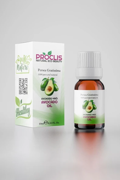 PROCLİS Soğuk Sıkım Avokado Yağı, %100 Doğal Bitkisel Sabit Yağ, Avocado Oil 10ml