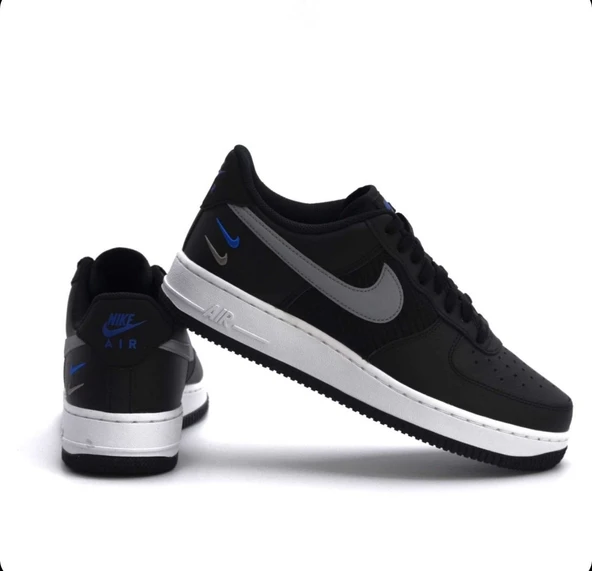 Nike Air Force 1 ’07 Double Swoosh Black Racer Blue - Resim 2