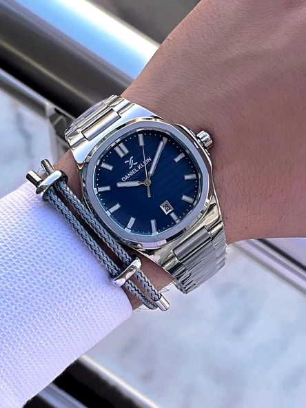 Daniel Klein İtalyan Model Bileklik Hediyeli Çelik Kordon 3 Atm 2 Yıl Garantili Erkek Kol Saati MX07 - Resim 2