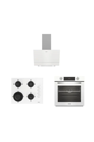 Altus ALA 322 W Fırın 189 DW Ocak 510 W Davlumbaz Beyaz Ankastre Set ürün görseli 1