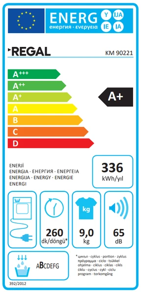 Regal KM 90221 9 KG Isı Pompalı Kurutma Makinesi - Resim 2