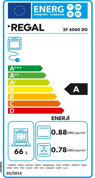 Regal SF 6060 DG 66 L 4 Gözü Gazlı Solo Fırın - Resim 2