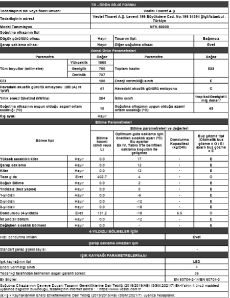 Regal NFK 60020 533 LT No-Frost Kombi Tipi Buzdolabı - Resim 4