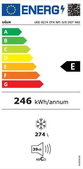 Uğur UED 8274 DTK NFI D/S Dgt R65 Dikey Derin Dondurucu - Resim 4