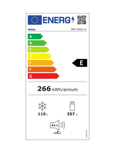 Regal NFK 52021 E 471 LT No-Frost Kombi Tipi Buzdolabı - Resim 3