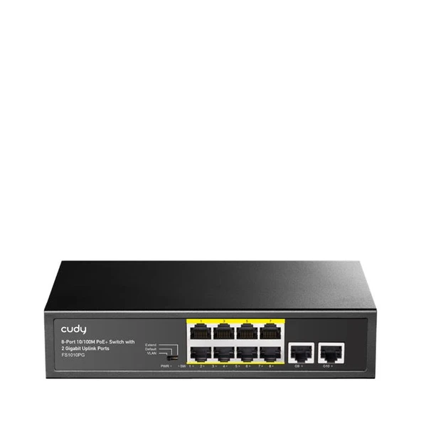 Cudy Fs1010Pg 8 Port 10/100 Yönetilemez +2 Port Gigabit Desktop (8 Port Poe+) 120W Switch ürün görseli