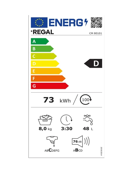 Regal CM 80101 1000 Devir 8 KG Çamaşır Makinesi - Resim 8